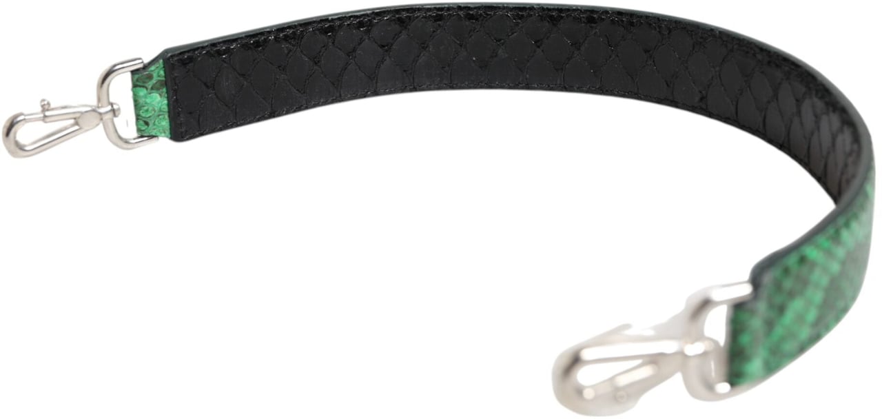 Dolce & Gabbana Black Green Exotic Leather Bag Shoulder Strap Groen