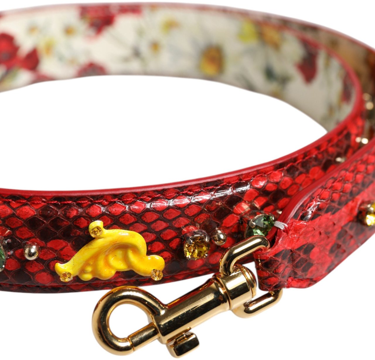 Dolce & Gabbana Multicolor Embellished Handbag Accessory Shoulder Strap Grijs