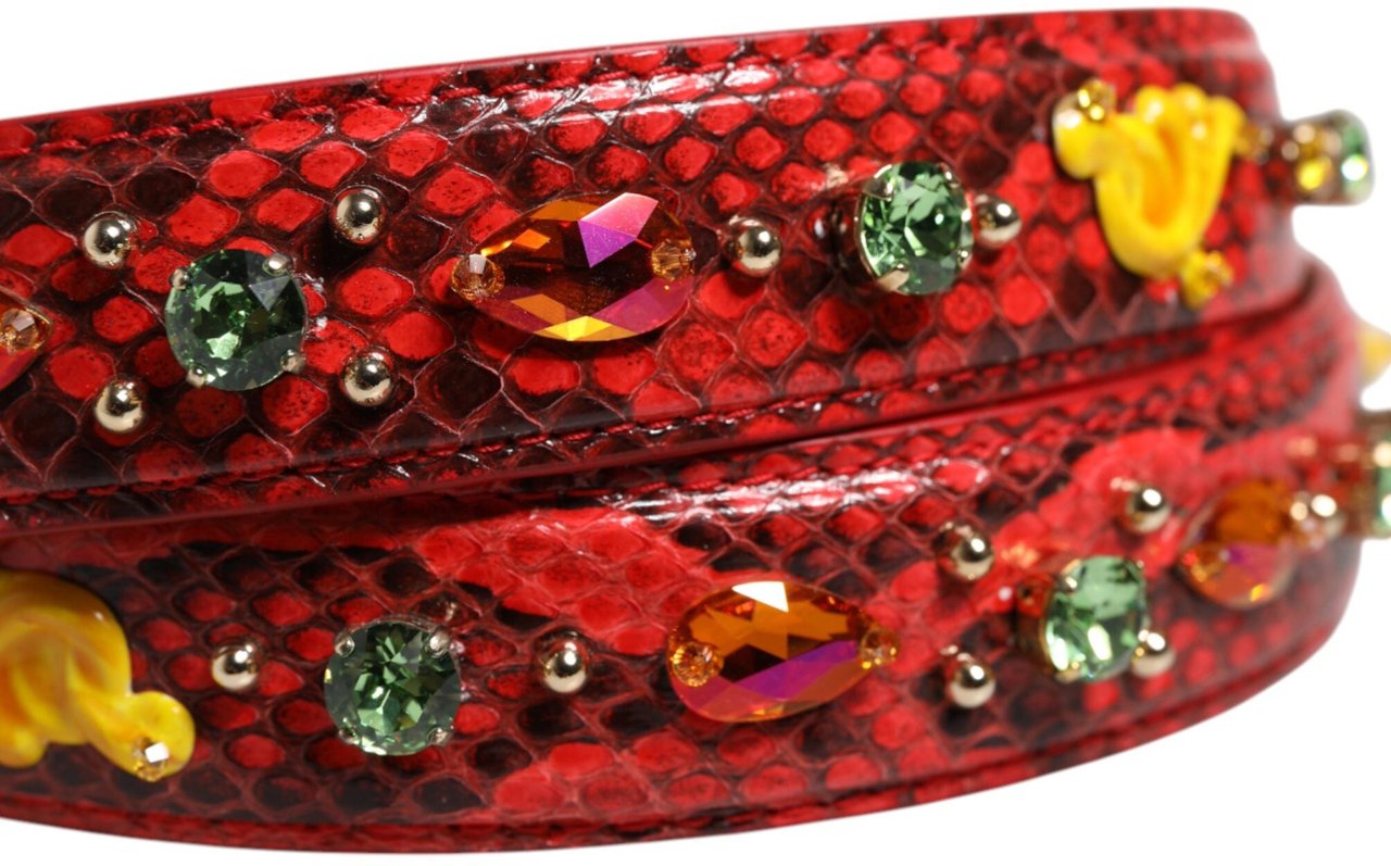 Dolce & Gabbana Multicolor Embellished Handbag Accessory Shoulder Strap Grijs
