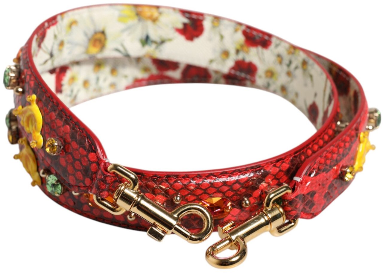 Dolce & Gabbana Multicolor Embellished Handbag Accessory Shoulder Strap Grijs