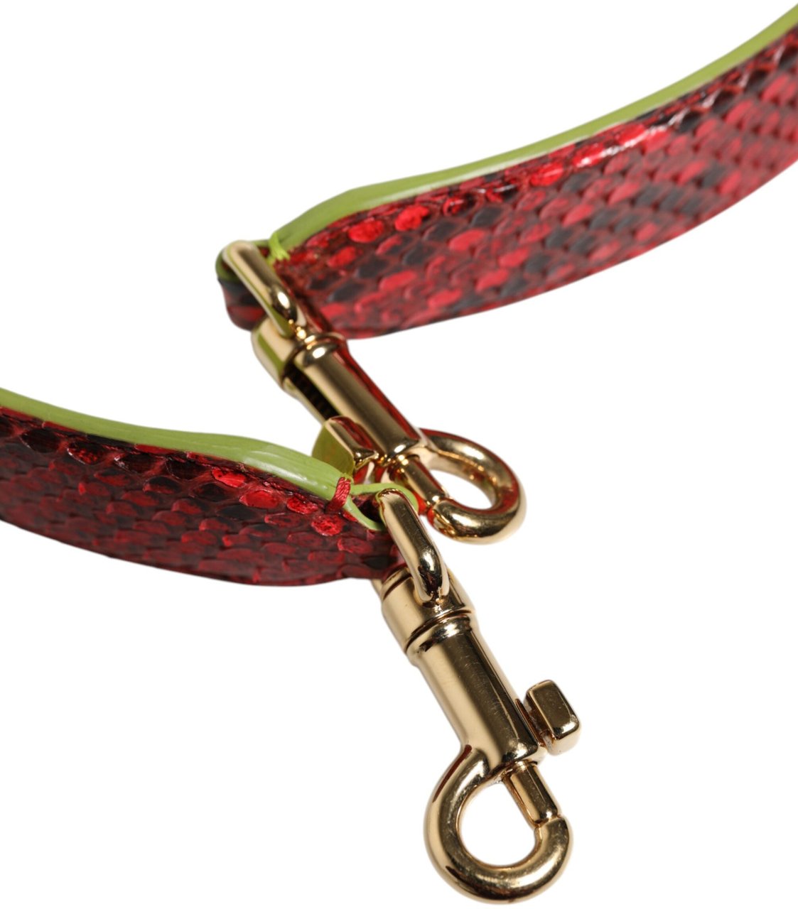 Dolce & Gabbana Red Exotic Leather Handbag Accessory Shoulder Strap Grijs