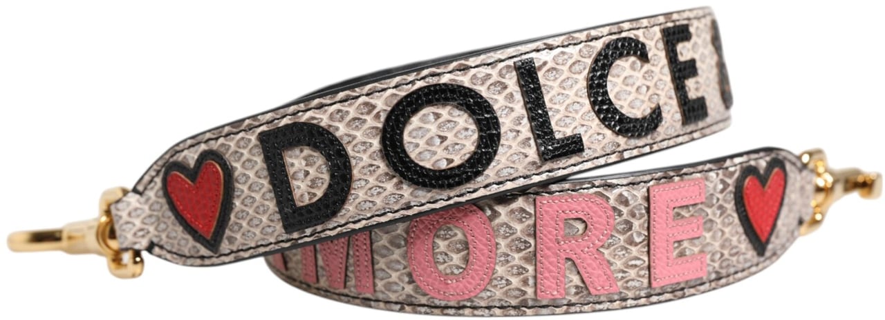 Dolce & Gabbana Multicolor DG AMORE Patch Bag Accessory Shoulder Strap Grijs