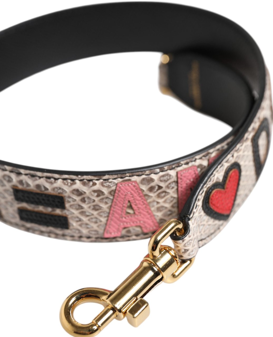 Dolce & Gabbana Multicolor DG AMORE Patch Bag Accessory Shoulder Strap Grijs
