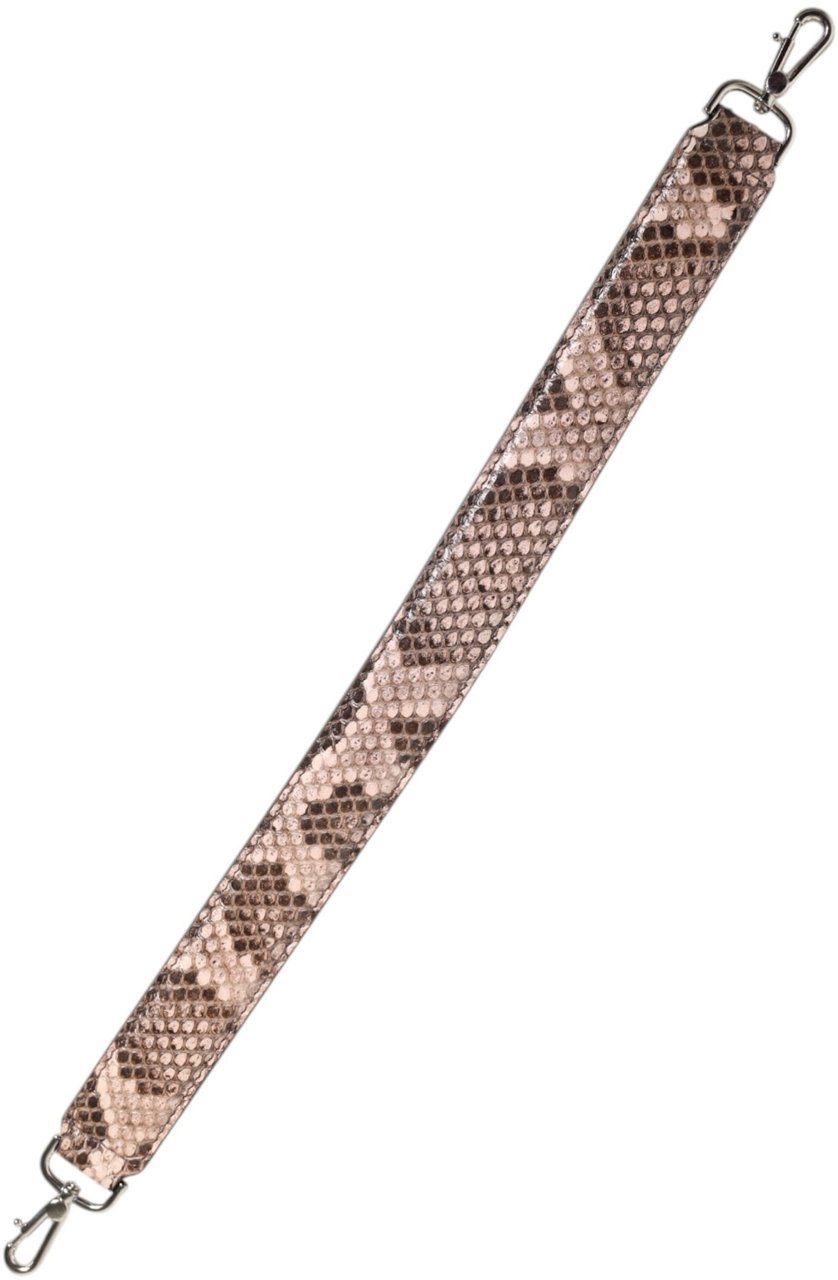 Dolce & Gabbana Brown Exotic Leather Handbag Accessory Shoulder Strap Grijs