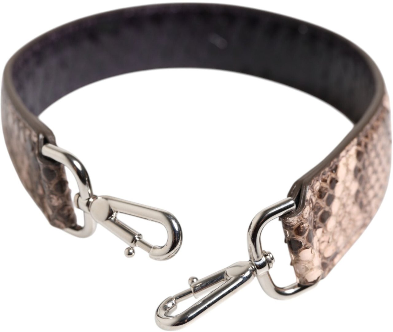 Dolce & Gabbana Brown Exotic Leather Handbag Accessory Shoulder Strap Grijs