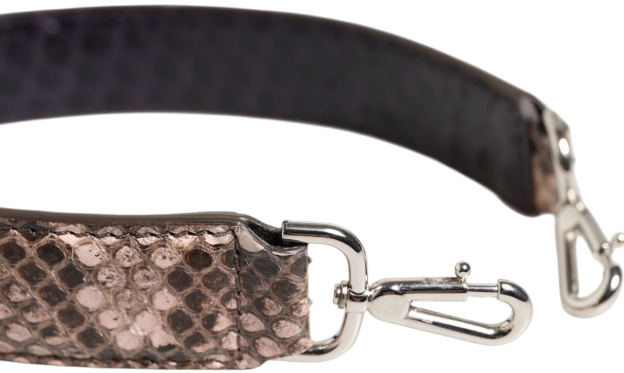 Dolce & Gabbana Brown Exotic Leather Handbag Accessory Shoulder Strap Grijs