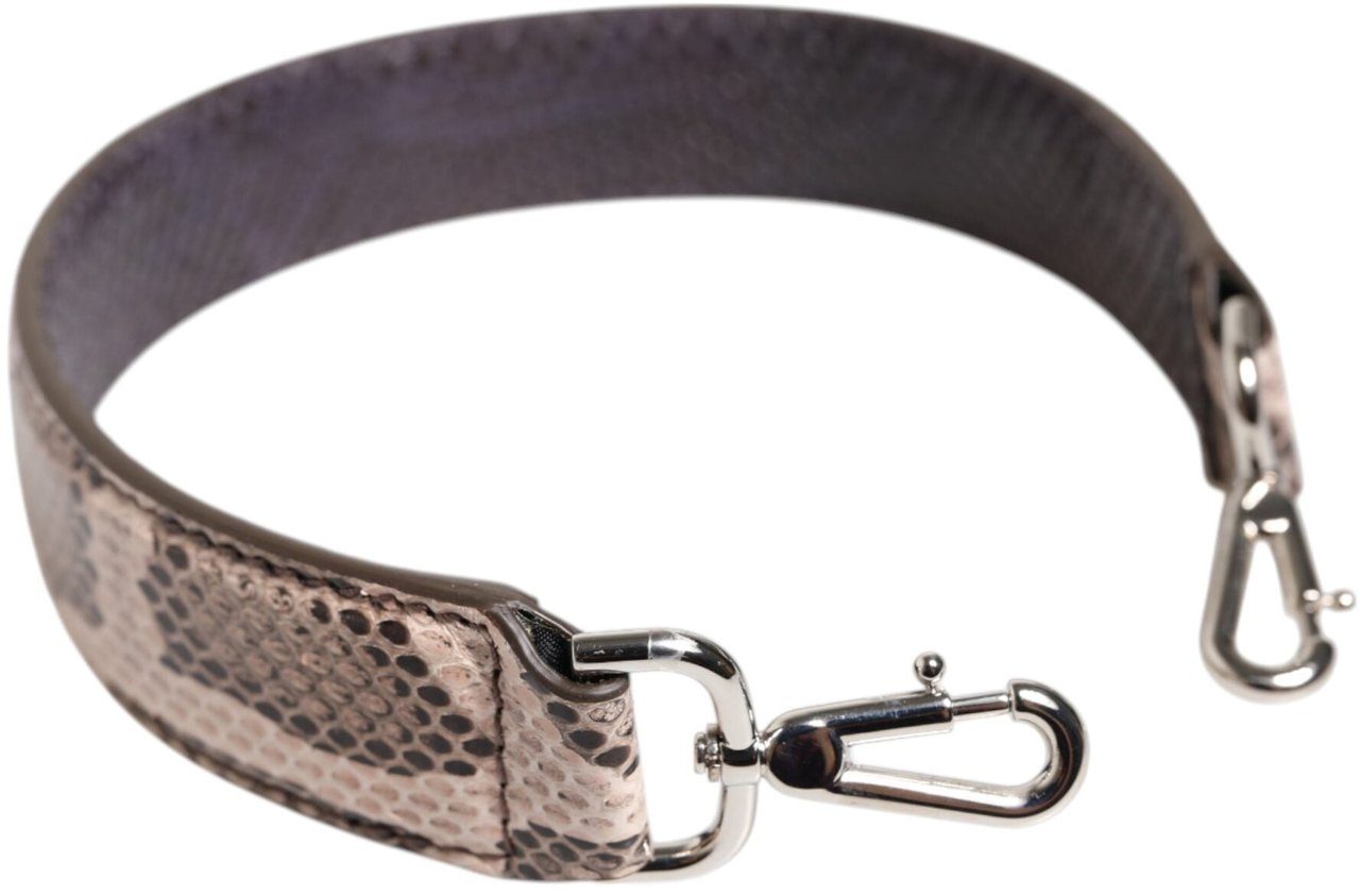 Dolce & Gabbana Beige Exotic Leather Handbag Accessory Shoulder Strap Grijs
