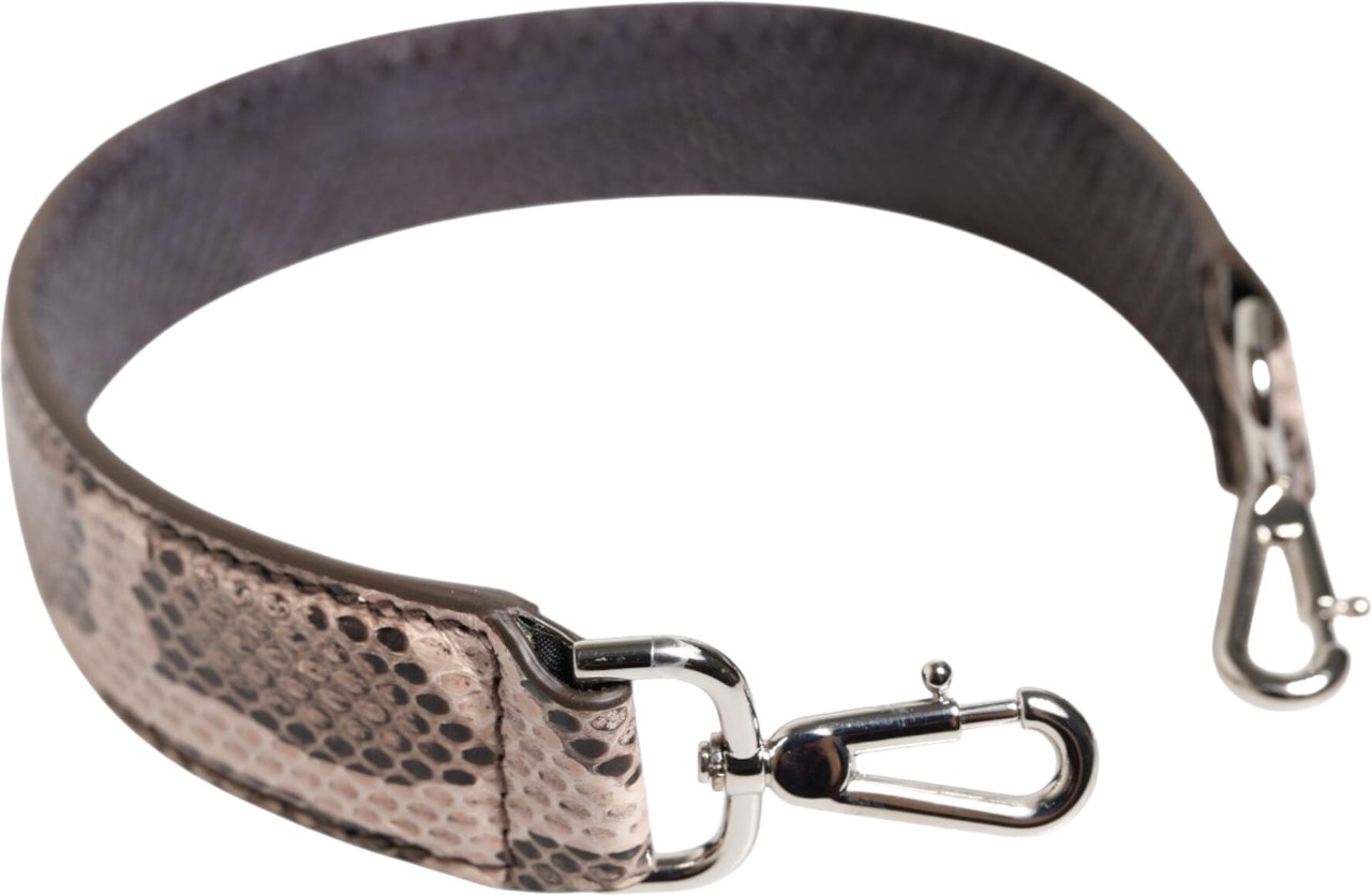 Dolce & Gabbana Beige Exotic Leather Handbag Accessory Shoulder Strap Grijs