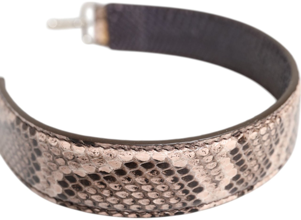 Dolce & Gabbana Beige Exotic Leather Handbag Accessory Shoulder Strap Grijs