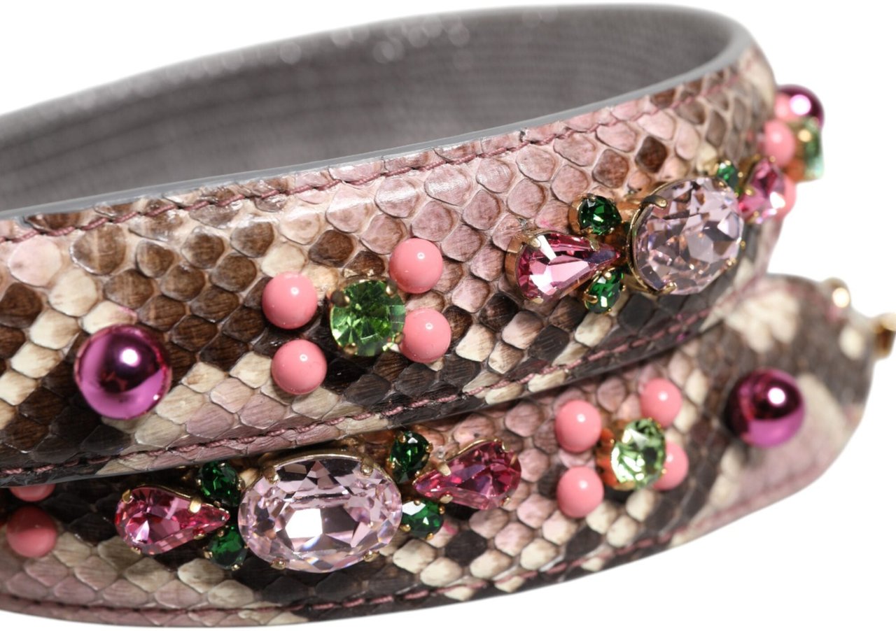 Dolce & Gabbana Multicolor Embellished Handbag Shoulder Strap Grijs