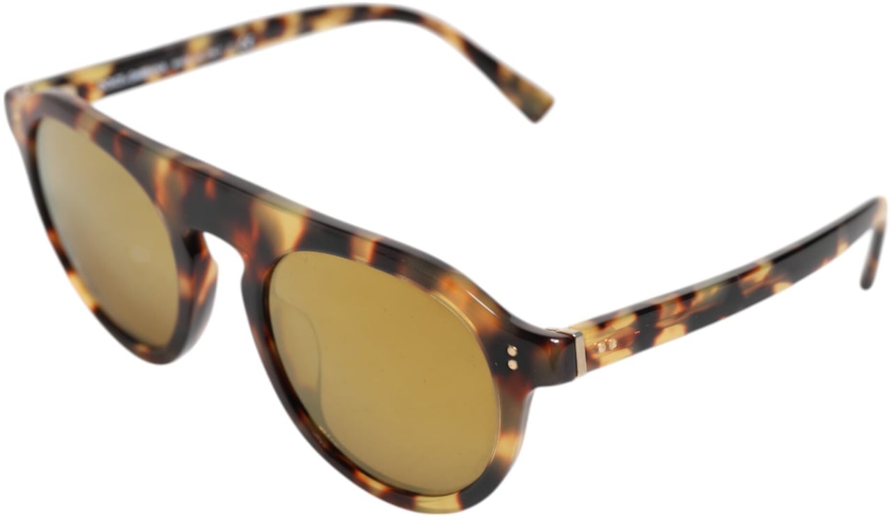 Dolce & Gabbana Brown Acetate Round Leopard Print Eyewear Sunglasses Bruin