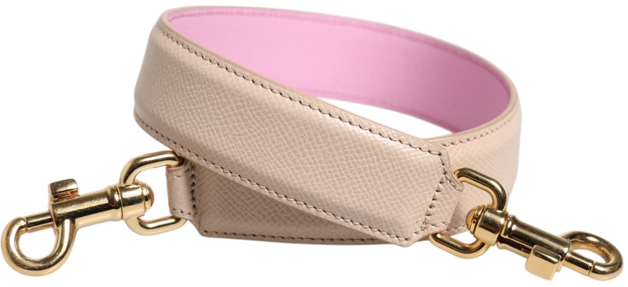Dolce & Gabbana Beige Pink Leather Handbag Accessory Shoulder Strap Grijs