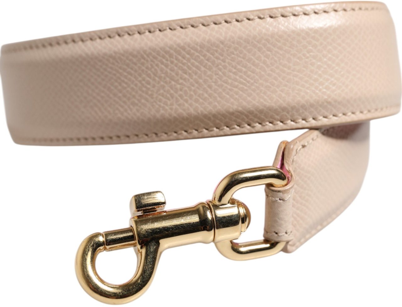 Dolce & Gabbana Beige Pink Leather Handbag Accessory Shoulder Strap Grijs