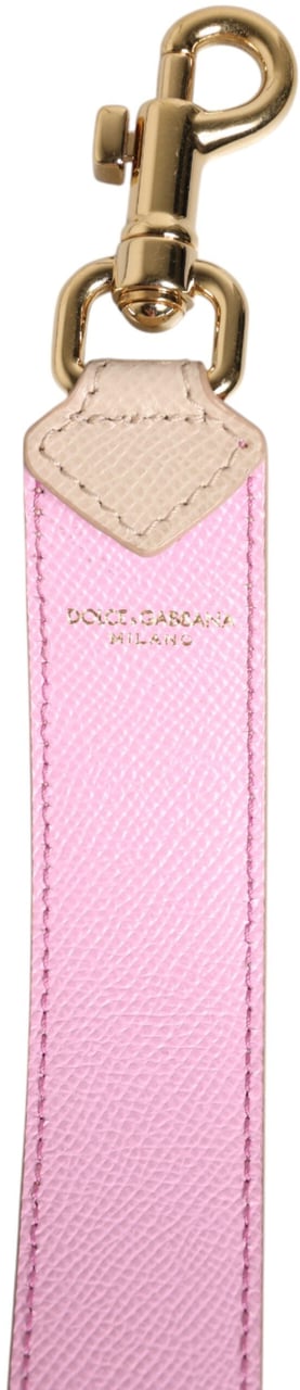 Dolce & Gabbana Beige Pink Leather Handbag Accessory Shoulder Strap Grijs