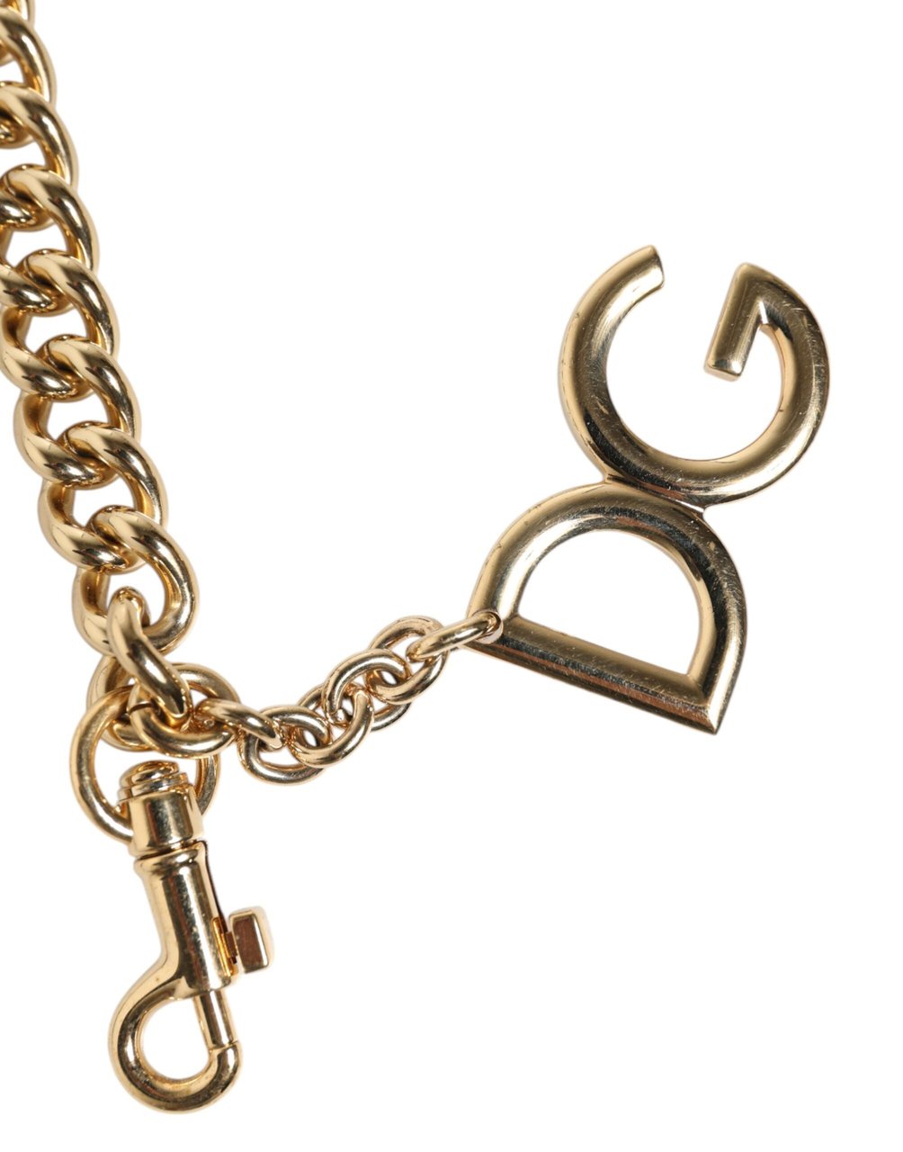 Dolce & Gabbana Brown Leopard Gold Brass Chain Accessory Shoulder Strap Grijs
