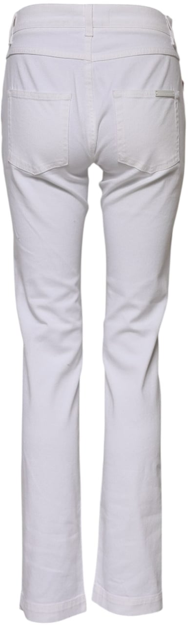 Dolce & Gabbana White Floral Embroidery GIRLY Denim Jeans Wit