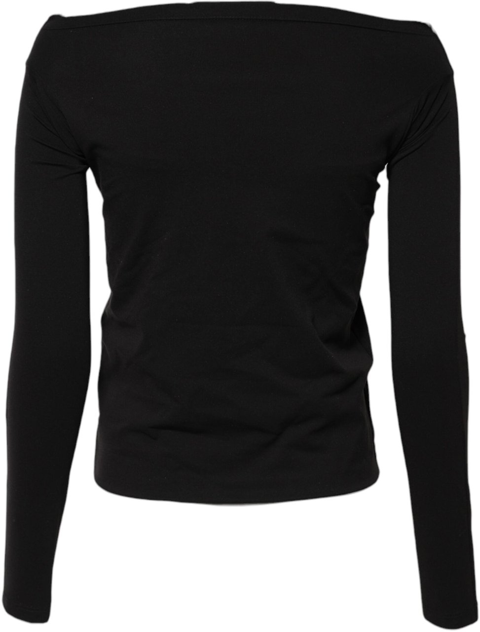 Dolce & Gabbana Black Wool Shrug Crew Neck Pullover Sweater Zwart
