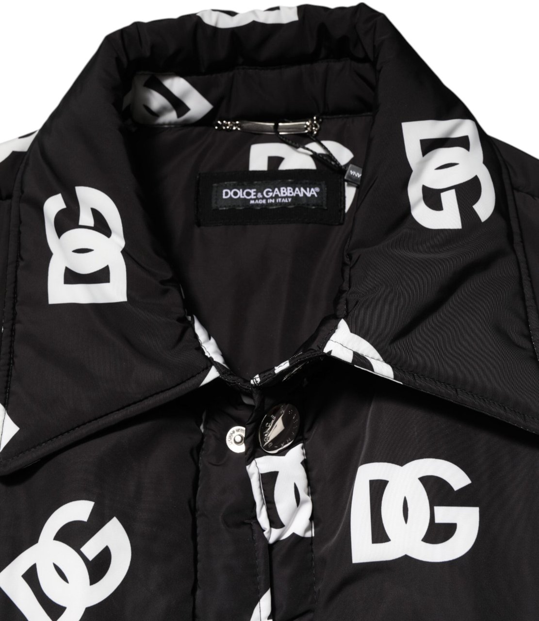 Dolce & Gabbana Black DG Monogram Nylon Windbreaker Jacket Zwart