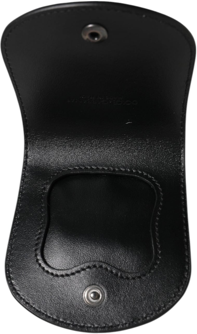 Dolce & Gabbana Black Exotic Skin Coin Condom Case Holder Pocket Wallet Zwart