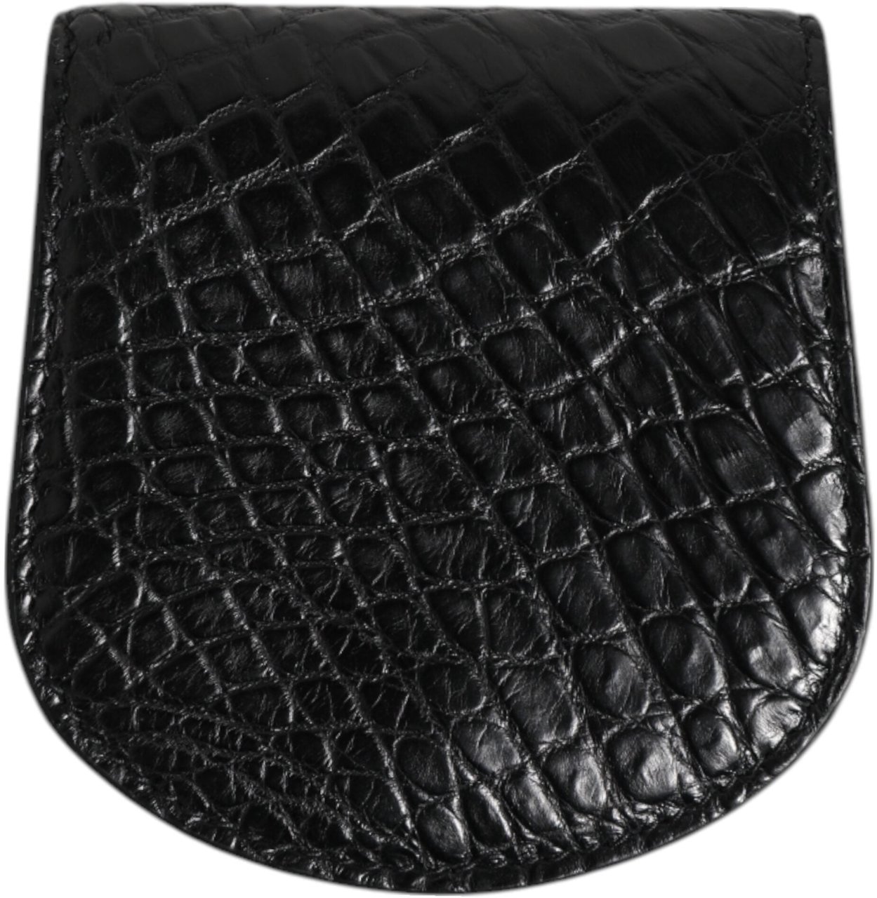 Dolce & Gabbana Black Exotic Skin Coin Condom Case Holder Pocket Wallet Zwart