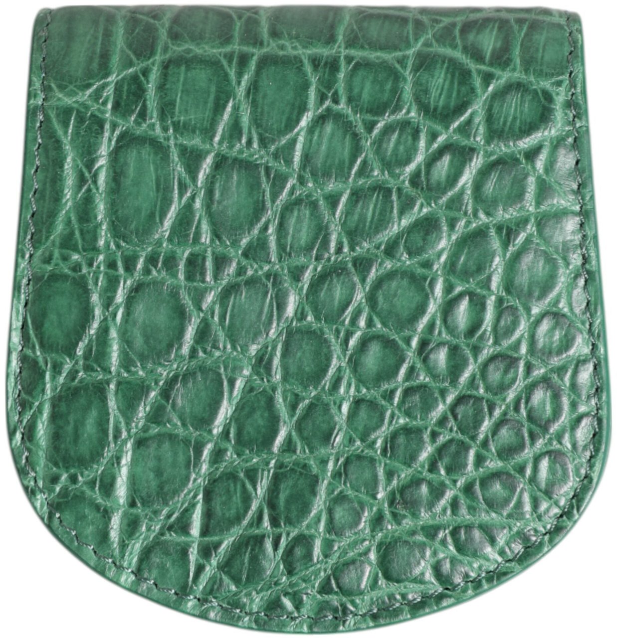 Dolce & Gabbana Green Exotic Skin Coin Condom Case Holder Pocket Wallet Groen
