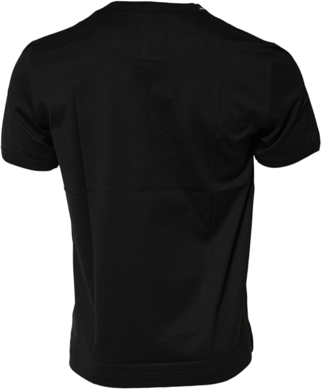 Dolce & Gabbana Black Cotton Logo Print Crew Neck T-shirt Zwart