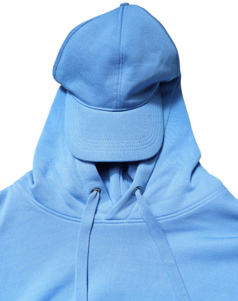 Dolce & Gabbana Blue Cotton Hooded Men Sportswear One Size Vest Blauw