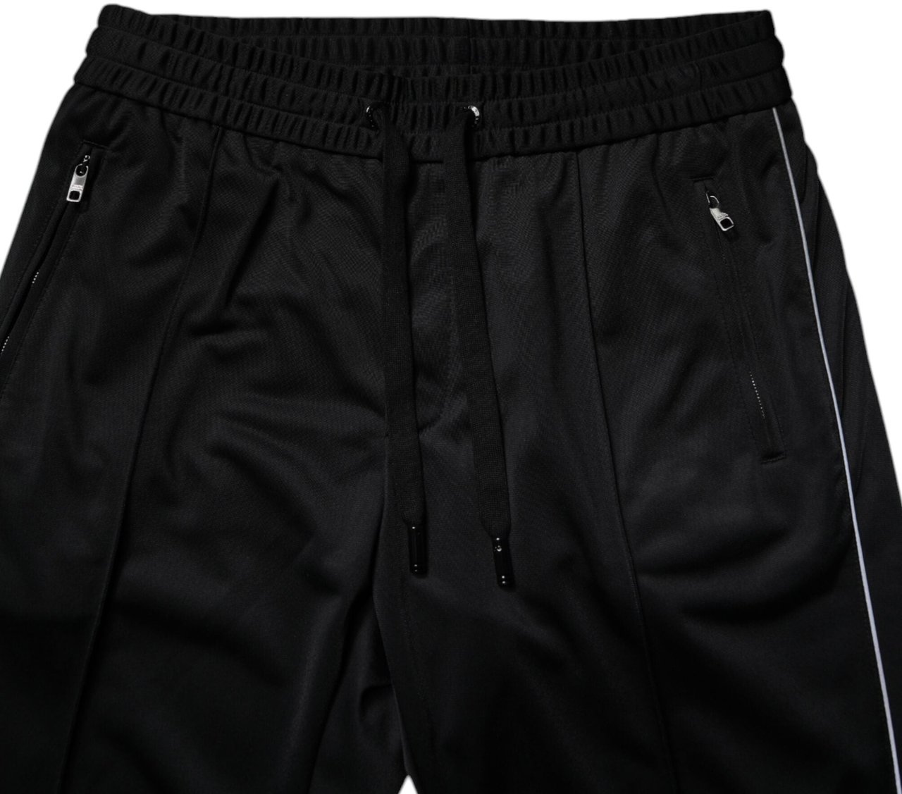 Dolce & Gabbana Black Polyester Men Jogger Sweatpants Pants Zwart