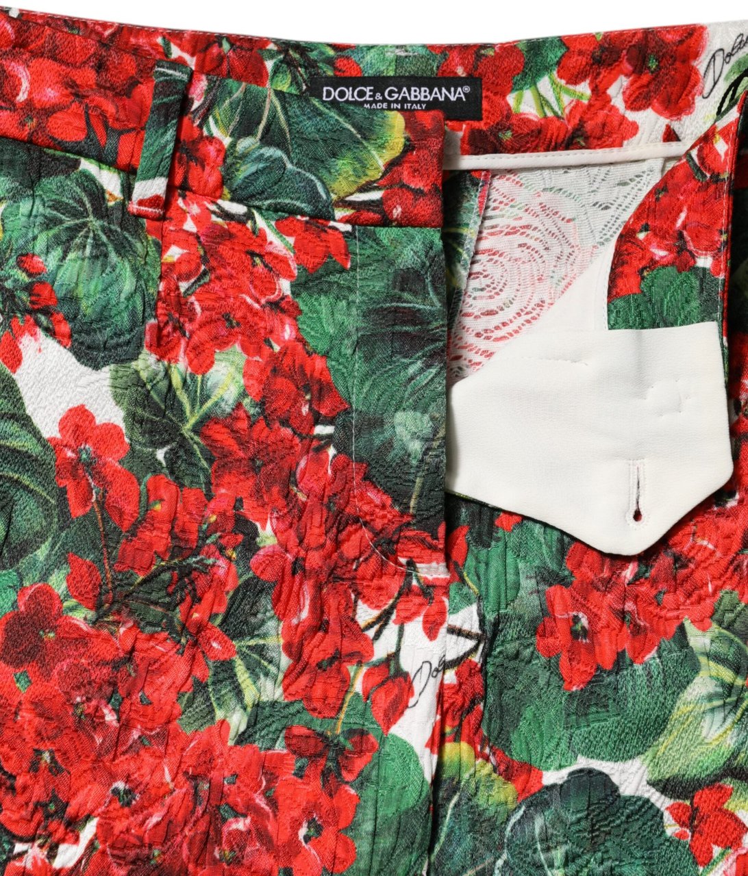 Dolce & Gabbana Multicolor Floral Print Cropped Pants Divers