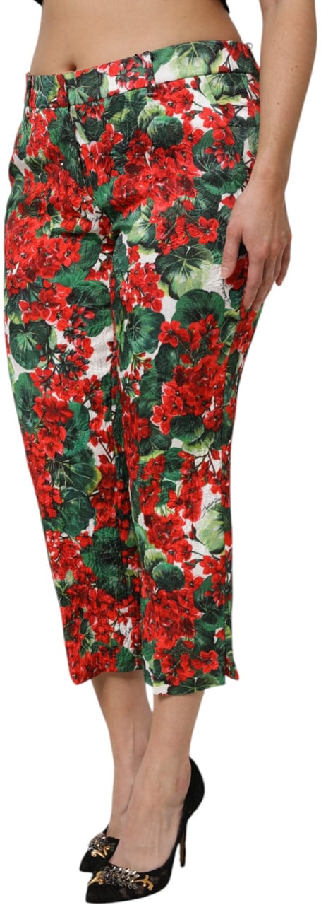 Dolce & Gabbana Multicolor Floral Print Cropped Pants Divers