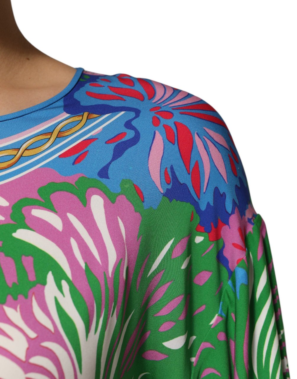 Dolce & Gabbana Multicolor Floral Printed Tunic Blouse Top Divers