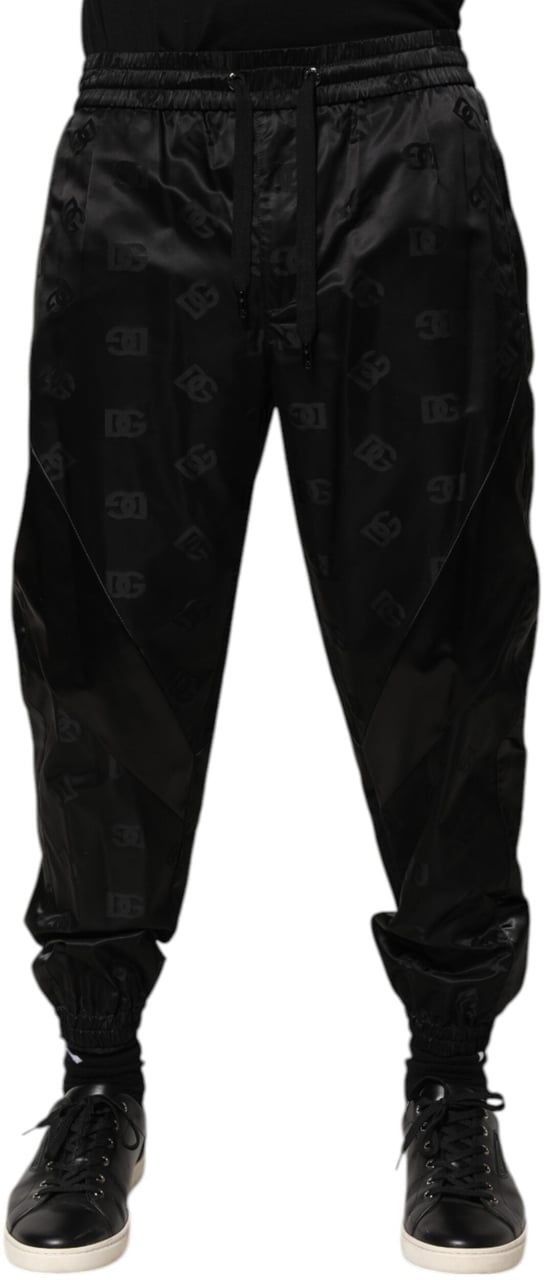 Dolce & Gabbana Black Logo DG Print Men Jogger Sweatpants Pants Zwart