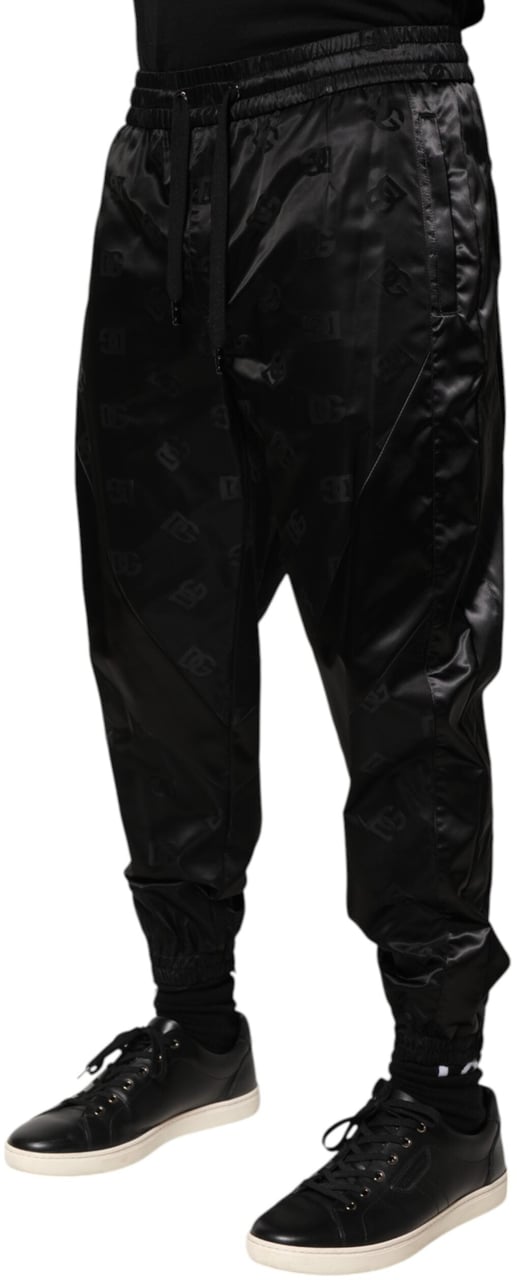 Dolce & Gabbana Black Logo DG Print Men Jogger Sweatpants Pants Zwart