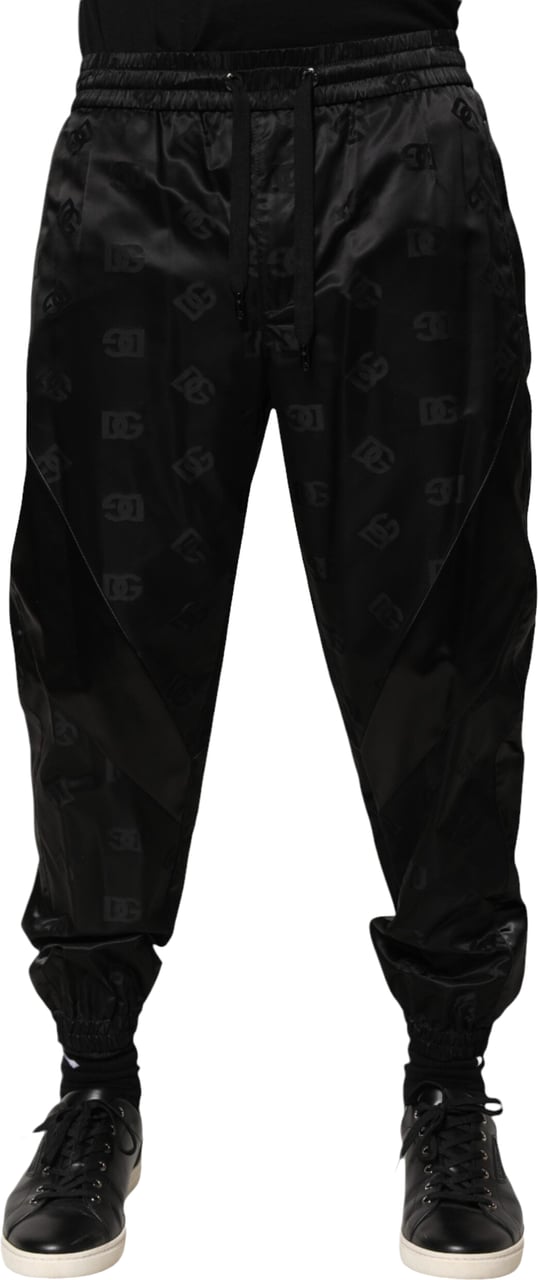 Dolce & Gabbana Black Logo DG Print Men Jogger Sweatpants Pants Zwart