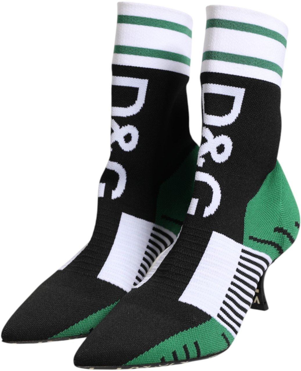 Dolce & Gabbana Green Stretch Sock Style Ankle Boots Shoes Zwart