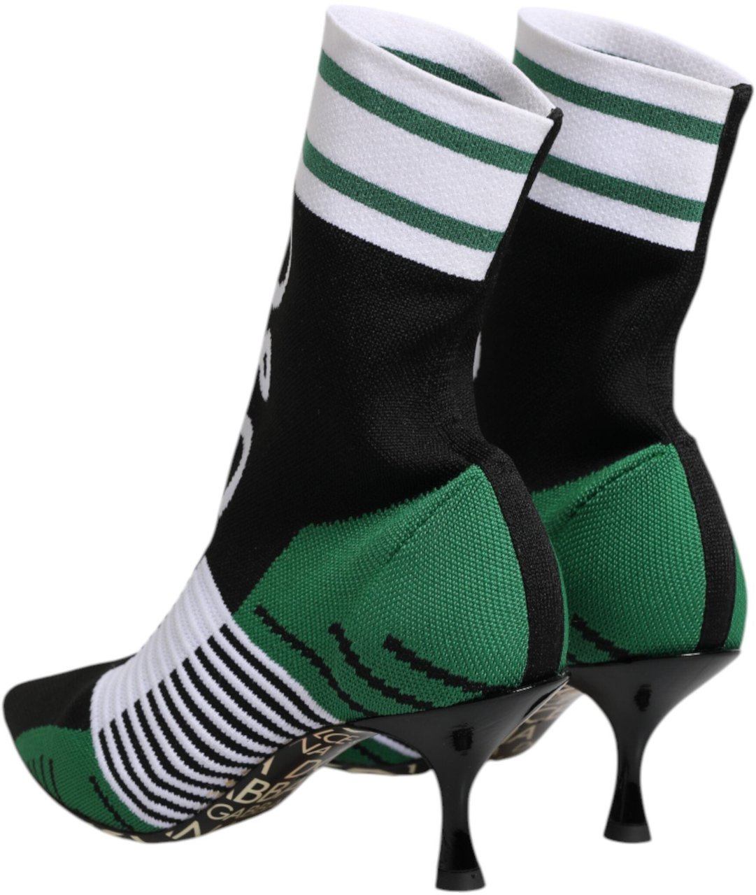 Dolce & Gabbana Green Stretch Sock Style Ankle Boots Shoes Zwart