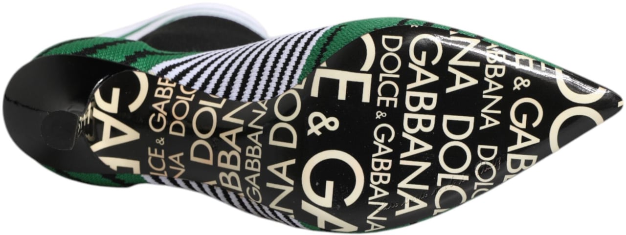 Dolce & Gabbana Green Stretch Sock Style Ankle Boots Shoes Zwart