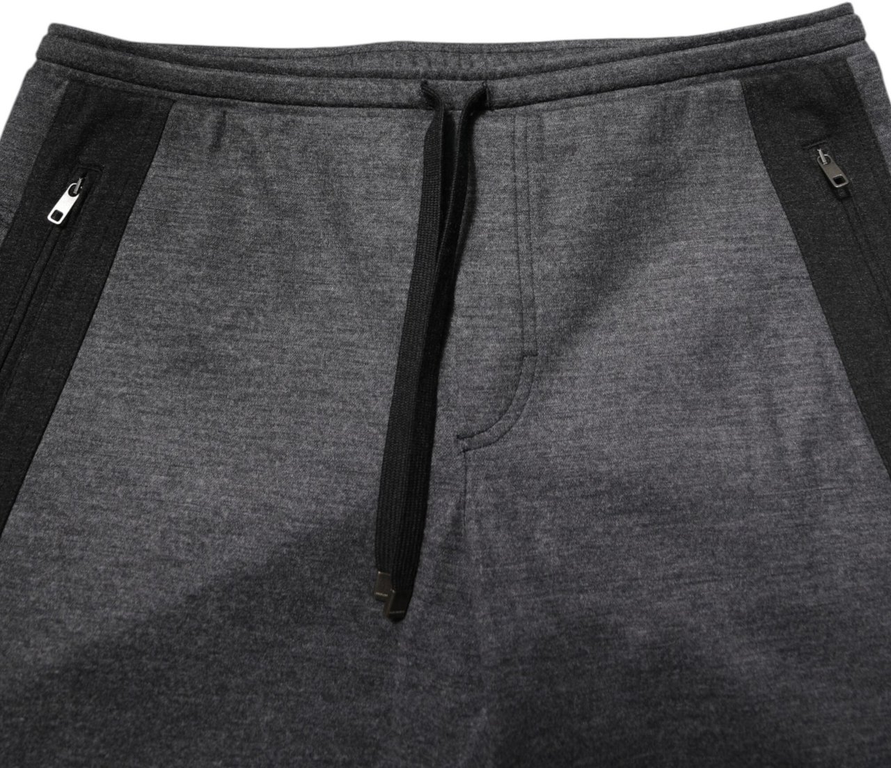 Dolce & Gabbana Gray Black Wool Blend Jogger Sweatpants Pants Grijs