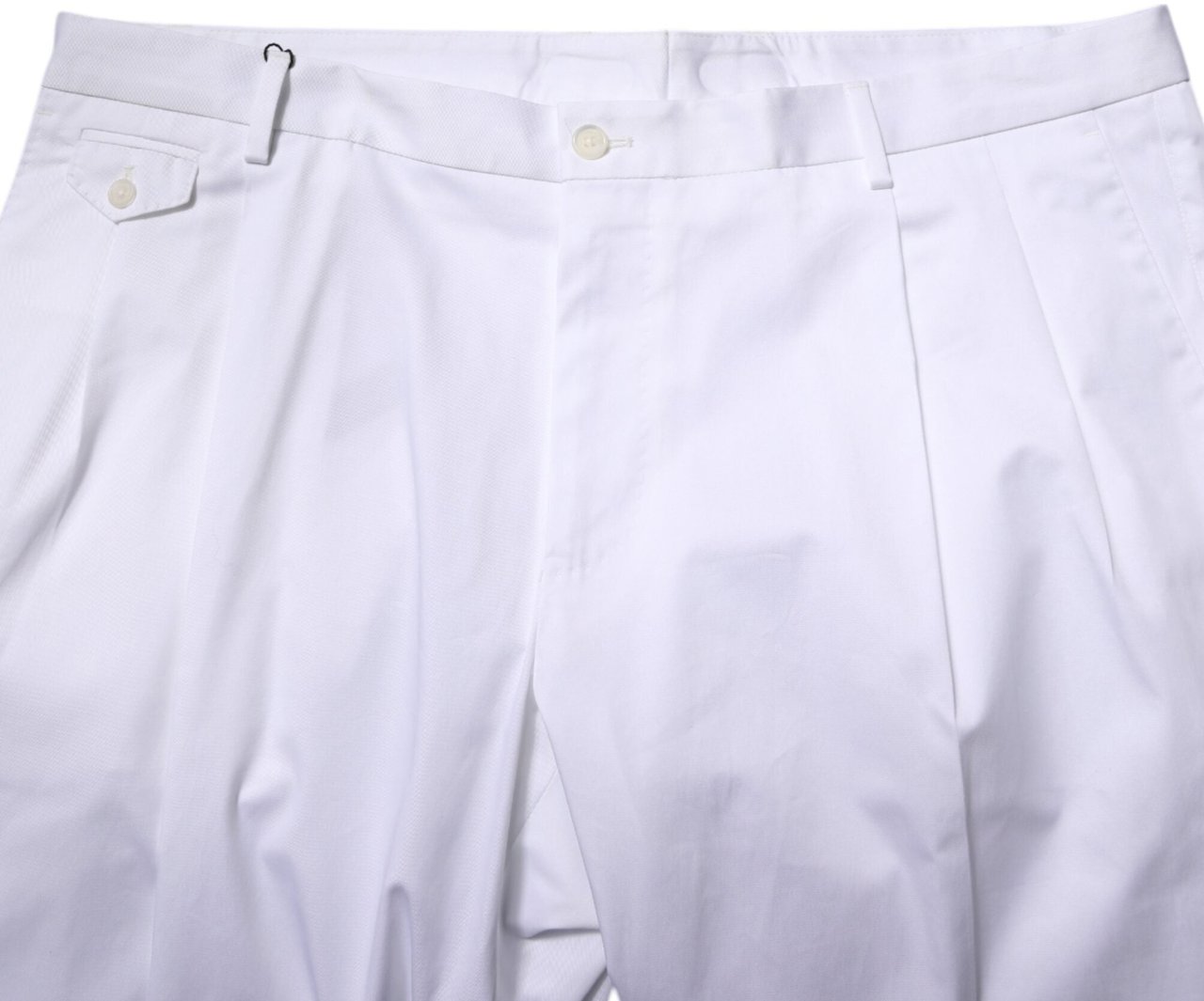 Dolce & Gabbana White Cotton Dress Slim Formal Trouser Pants Wit