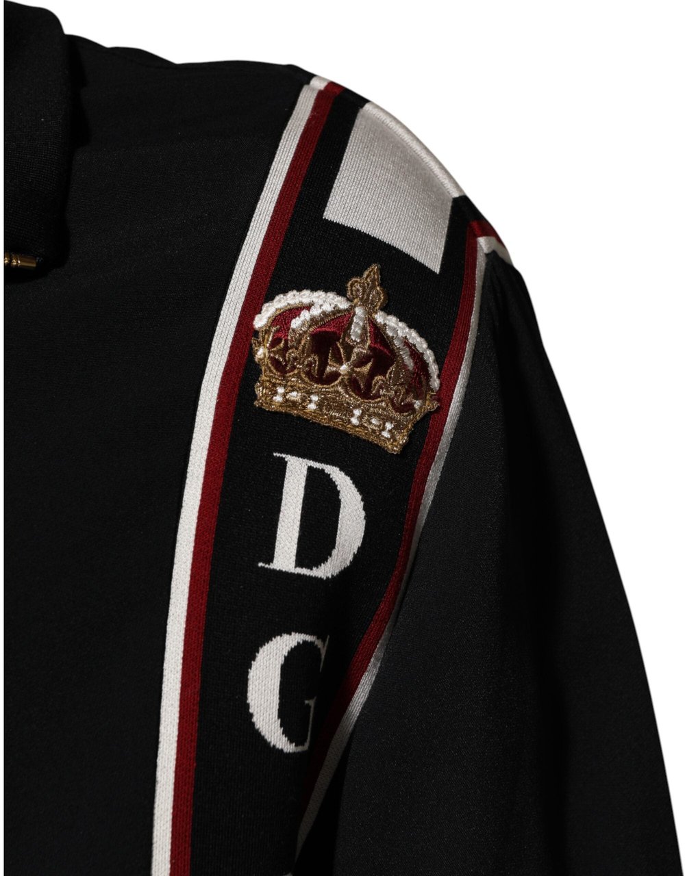 Dolce & Gabbana Black DG King Full Zip Sweatshirt Sweater Zwart