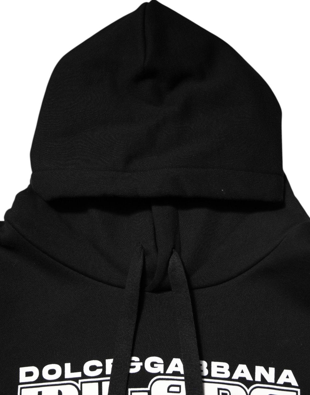 Dolce & Gabbana Black Cotton DG Milano Logo Print Hoodie Sweater Zwart