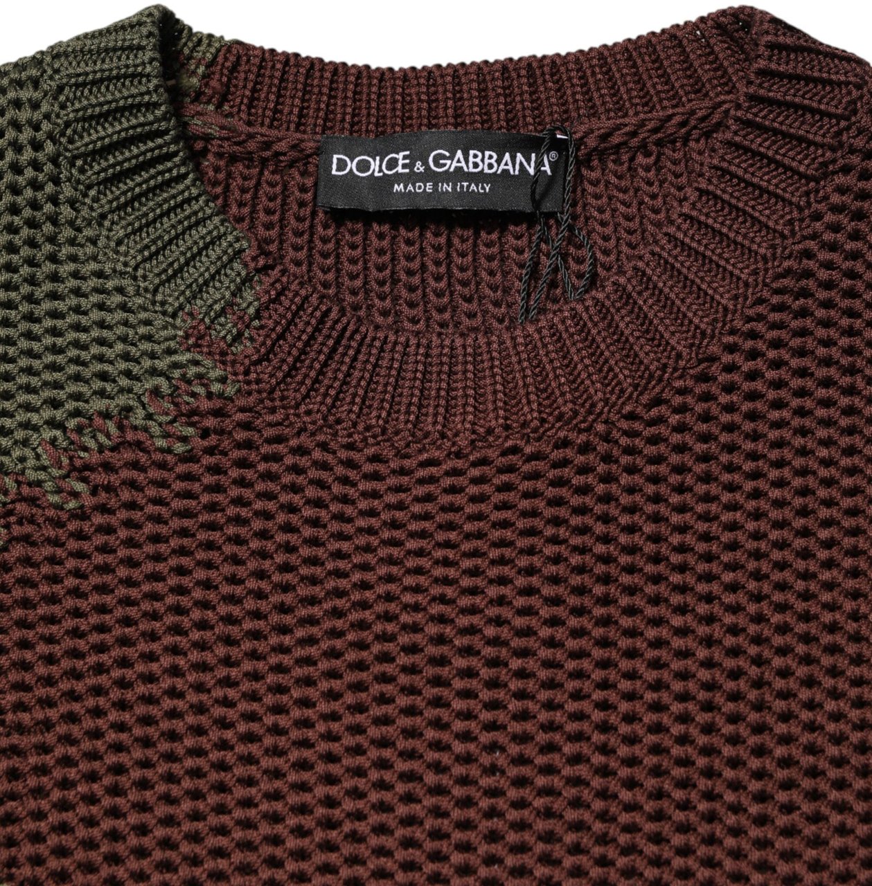 Dolce & Gabbana Multicolor Cotton Abstract Men Pullover Sweater Zwart