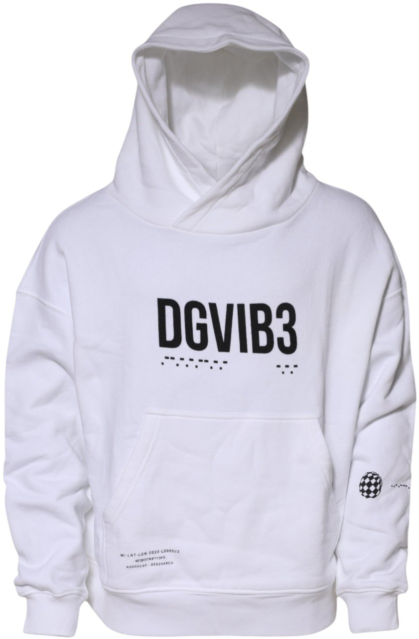 Dolce & Gabbana White DG Vib3 Hooded Men Sweatshirt Sweater Wit