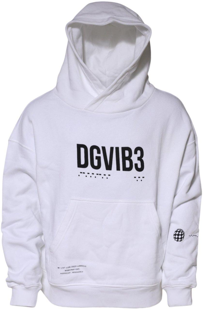 Dolce & Gabbana White DG Vib3 Hooded Men Sweatshirt Sweater Wit