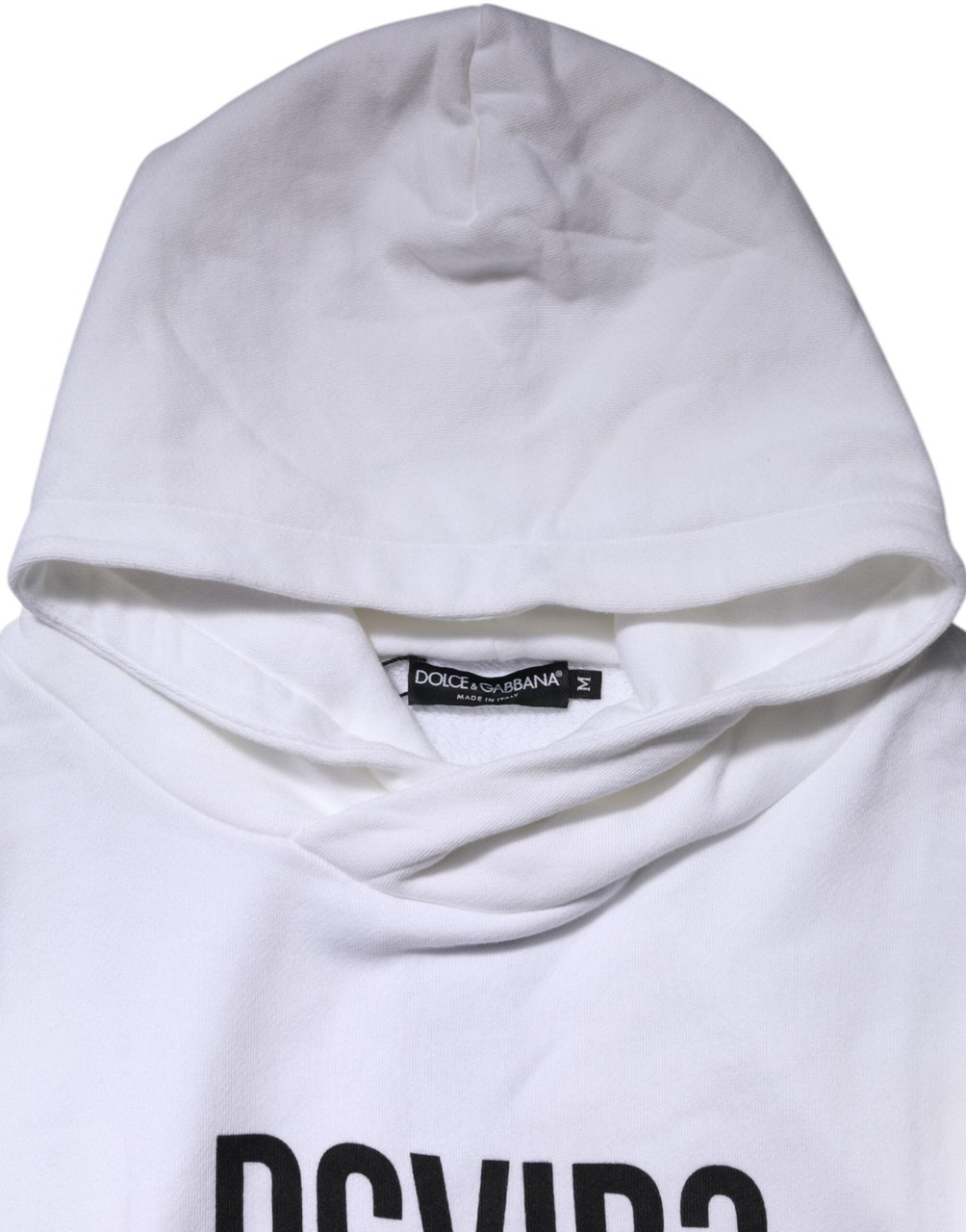 Dolce & Gabbana White DG Vib3 Hooded Men Sweatshirt Sweater Wit