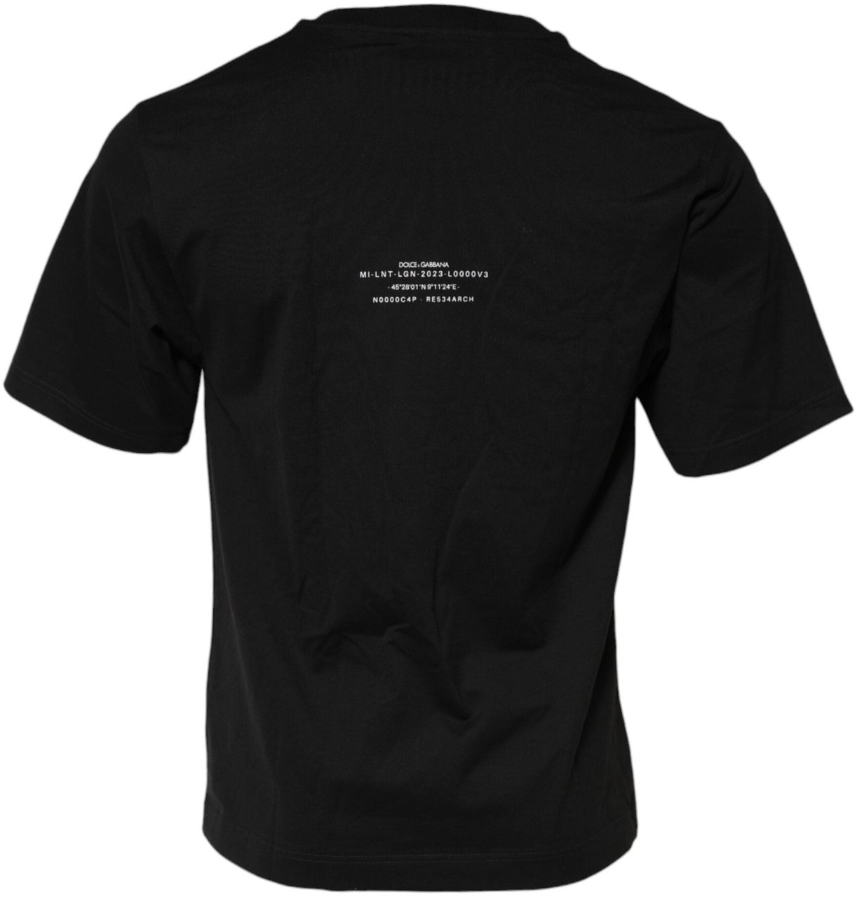 Dolce & Gabbana Black DG Vib3 Print Cotton Crew Neck T-shirt Zwart