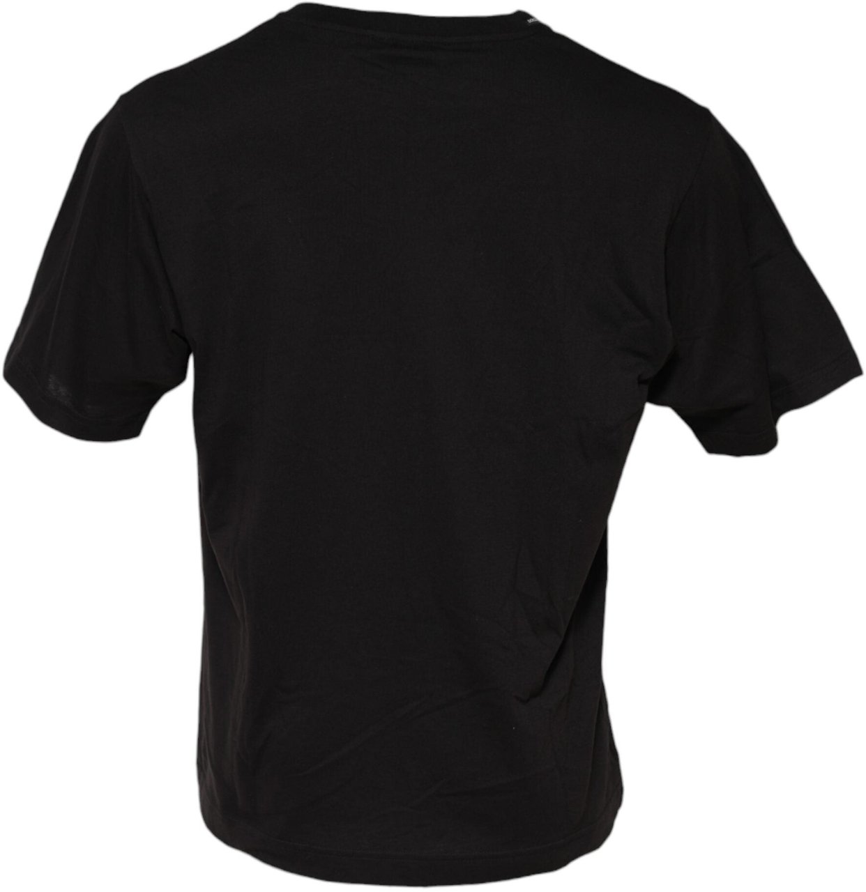 Dolce & Gabbana Black Minimalist Cotton Crew Neck T-shirt Zwart