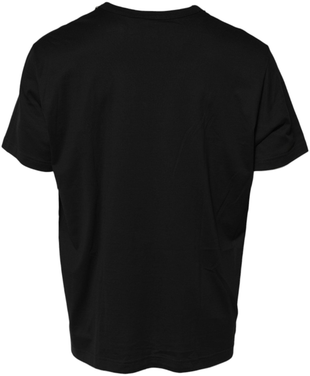 Dolce & Gabbana Black Chain Necklace Cotton Crewneck T-shirt Zwart