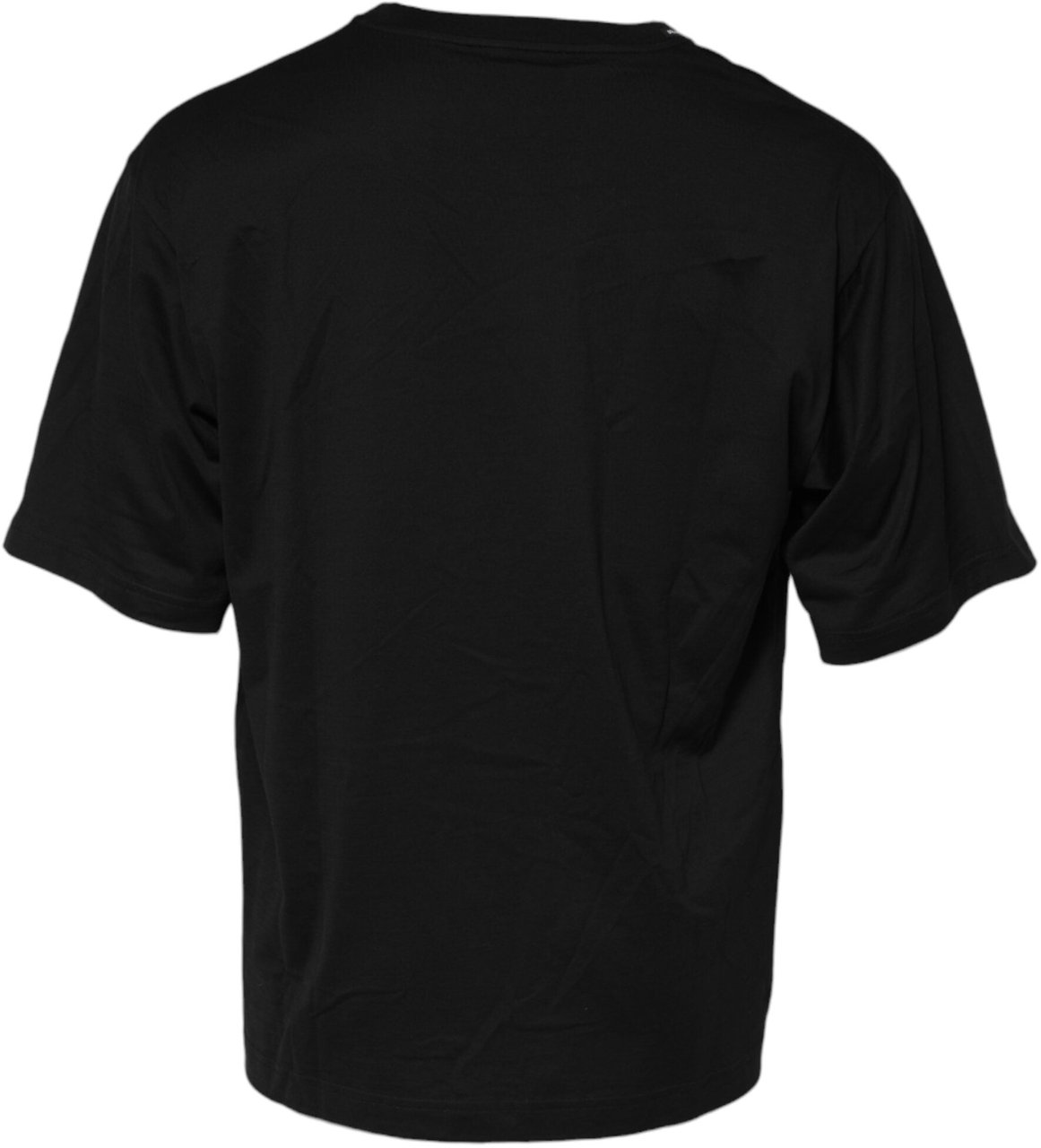 Dolce & Gabbana Black Cotton Crew Neck Short Sleeves T-shirt Zwart