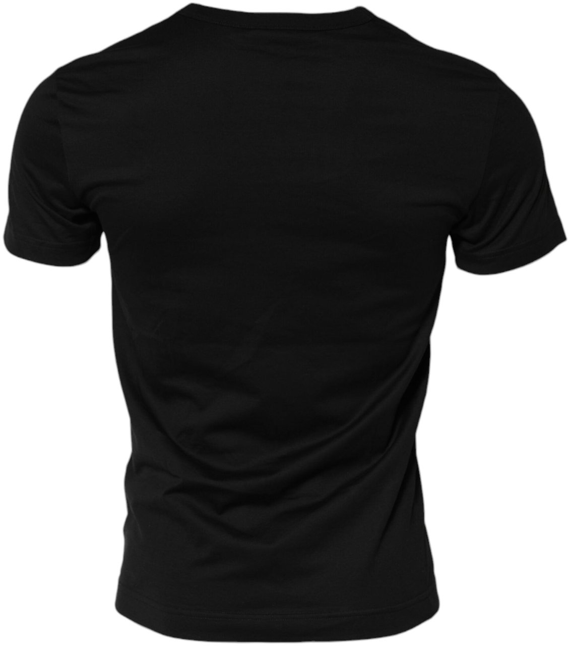 Dolce & Gabbana Black Cotton Crewneck Short Sleeves T-shirt Zwart